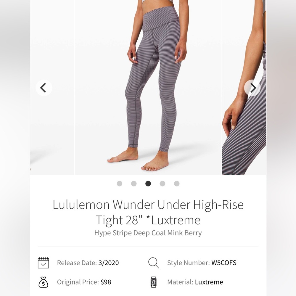 Lululemon Wunder Under HR Tight 28” Luxtreme size 12